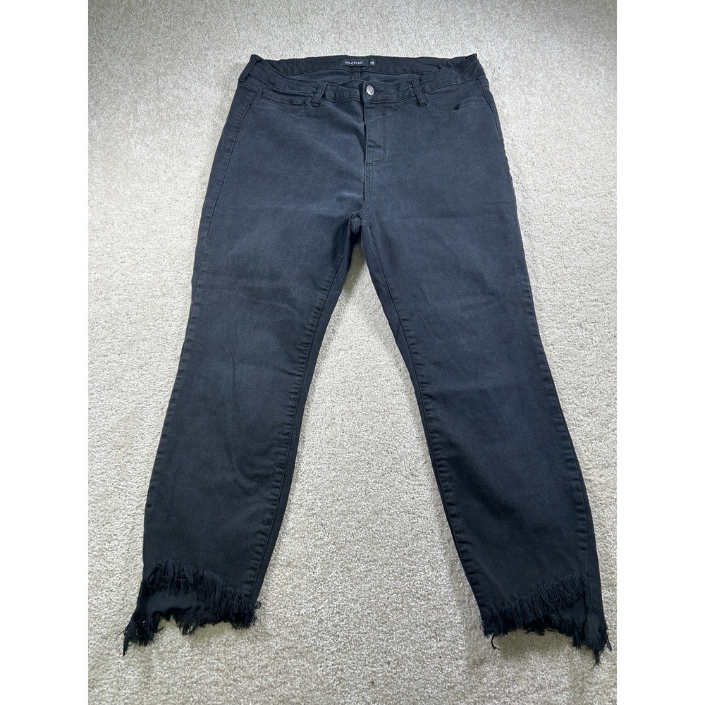 Ms Cello Womens Size 18 Black Denim Jeans‎ Raw Hem